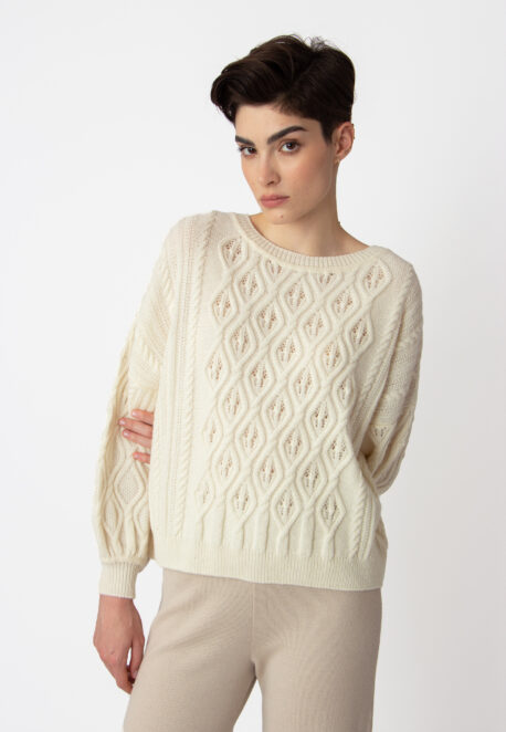 Ivko Women Pullover mit Strukturmuster off-white