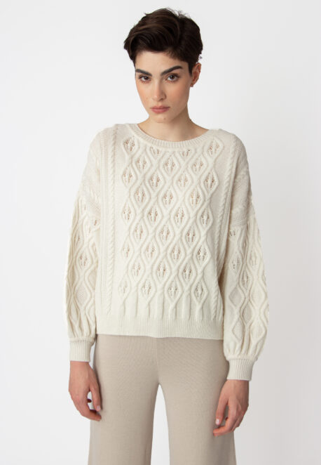 Ivko Women Pullover mit Strukturmuster off-white