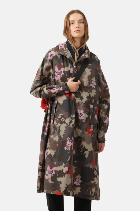 ILSE JACOBSEN Poncho w. Sleeves floral-camo