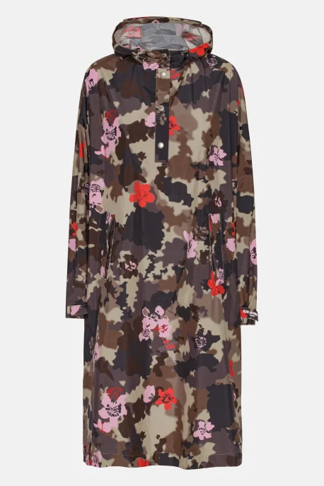 ILSE JACOBSEN Poncho w. Sleeves floral-camo