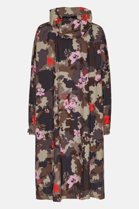 ILSE JACOBSEN Poncho w. Sleeves floral-camo