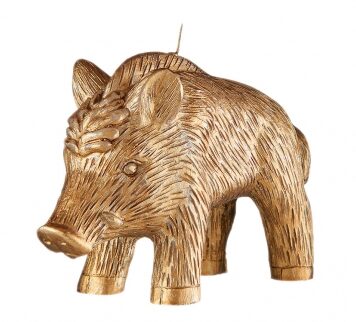 ENGELS KERZEN Objektkerze Wildschwein metallic gold