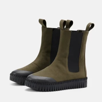 ILSE JACOBSEN Tulip Long Chelsea Boots deep-olive-black